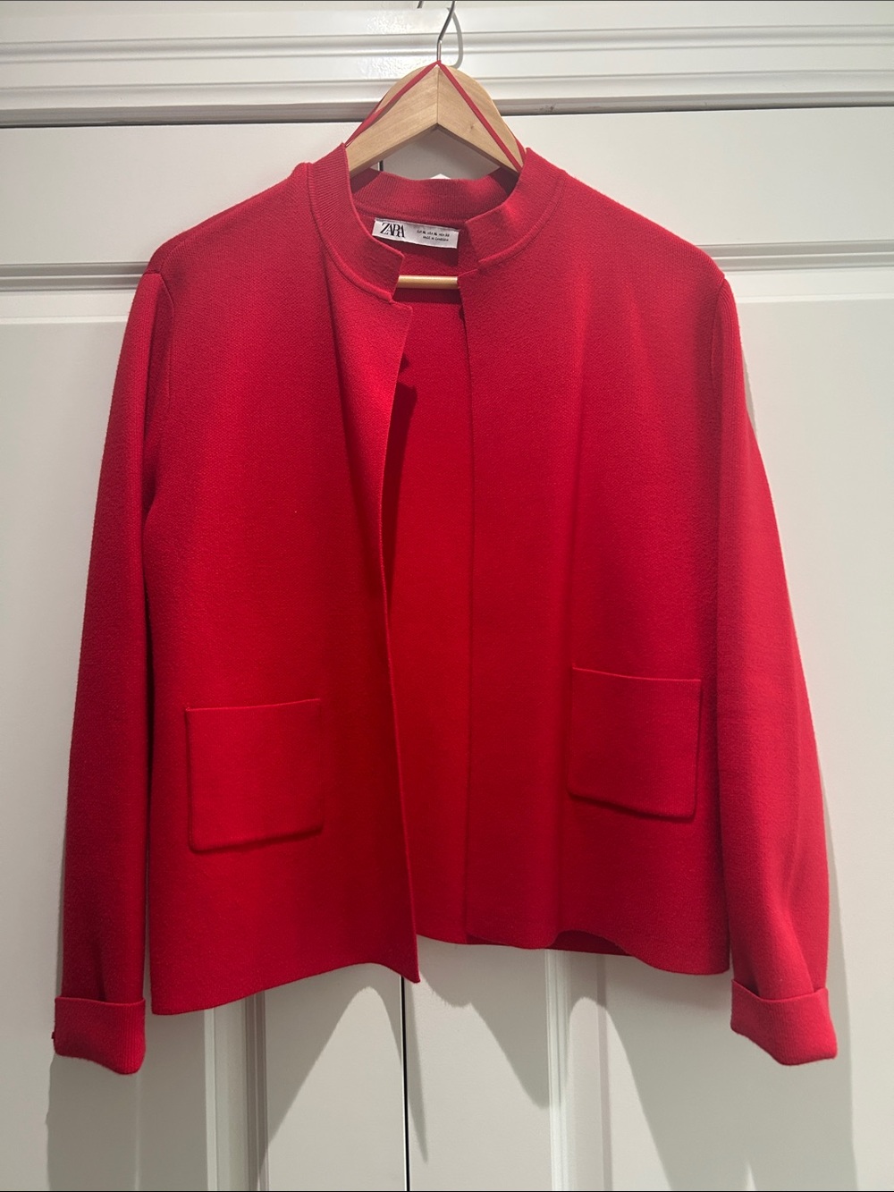 ZARA Red Open-Front Women's Cardigan - Picture 3 of 4